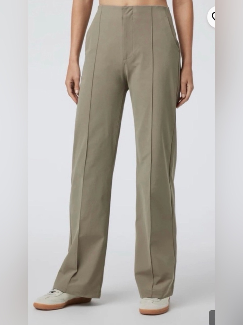 Vuori Meta Wide Leg Pants Taupe Performance Travel Stretch Pull On - Womens